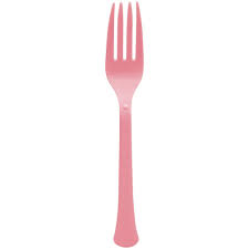 HEAVY DUTY PLASTIC FORK 100/10 CT (PINK)
