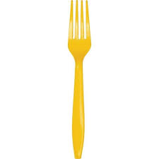 HEAVY DUTY PLASTIC FORK 100/10 CT (YELLOW)