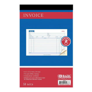BAZIC INVOICE BOOK CARBONLESS 5.5X8.5 1PC