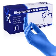 DISPONSABLE NITRILE BLUE GLOVES MEDIUM 10/100CT