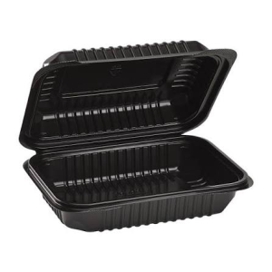 9X6 BLACK PLASTIC CONTAINER SANDWICH BOX 200CT