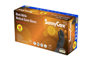 SUNNYCARE NITRILE BLACK GLOVES MEDIUM 10/100CT 8902