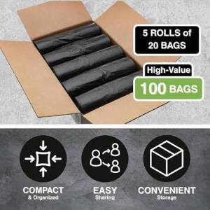 38X58 BLACK TRASH BAG (ROLL) 100CT