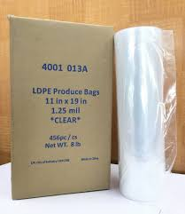 LDPE ROLL BAGS 11X14 CLEAR