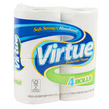 VIRTUE BATH TISSUE REGULAR (GREEN) 12/4PK