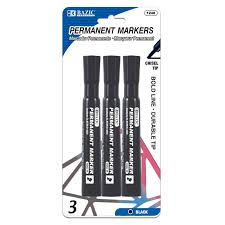 BAZIC PERMANENT MARKERS BLACK 1/3pk