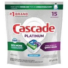 CASCADE PLATINUM DISHWASHER 15CT /8.3 OZ FRESH SCENT